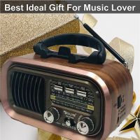 GOLON Retro FM/AM/SW Radio Full Band Portable Radio Receiver Wireless Bluetooth Speaker MP3 Player Support USB/TF Card