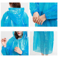 1pc Fashion Ms. Mens Raincoat Thicken Waterproof Transparent Camping Hooded Outdoor Portable Disposable Poncho