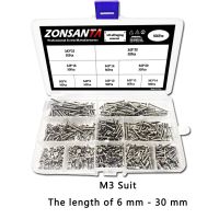 ZONSANTA ชุดหัวสกรูไม้ M2 M4 M3ไขควงแบบ Countersunk 304สแตนเลสหัวแบนฟิลิปส์สกรูยึดสกรูตะปู DIY