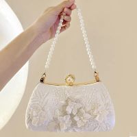 2023 New Women Flowers Evening Bags Dinner Wedding Dinner Wallets Pearl Hasp Clutch Wallets Mini Party Shoulder Bags