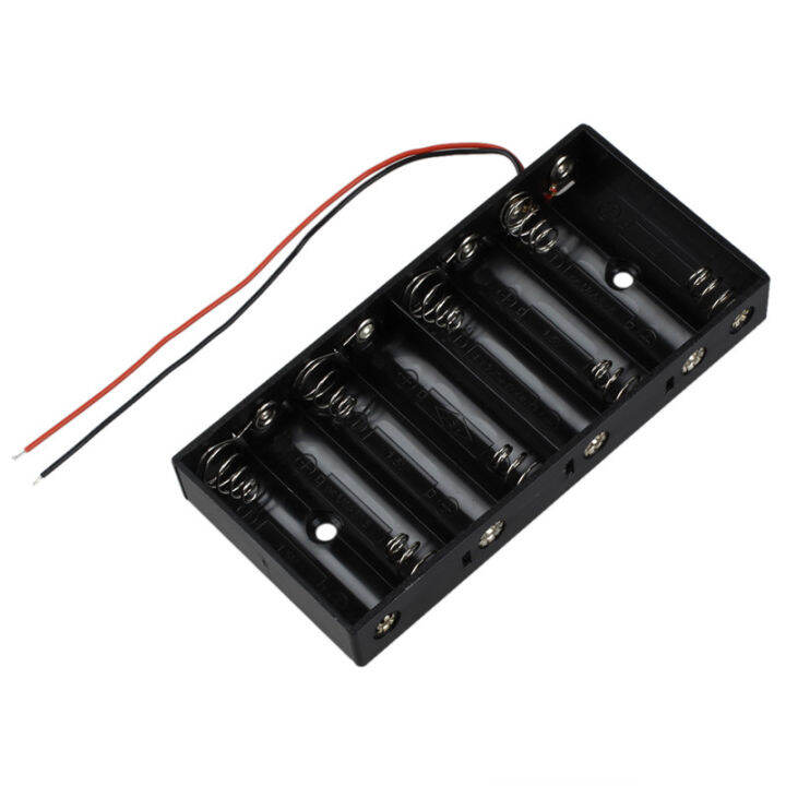 new-plastic-8-x-1-5v-aa-2a-cell-battery-holder-storage-box-standard-12v-case-with-lead-wire