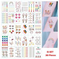 30 Sheets Colorful Rainbow Expression Tattoo Sticker Face hand Lovely Body Art Fake Tatoo Temporary Waterproof Stickers