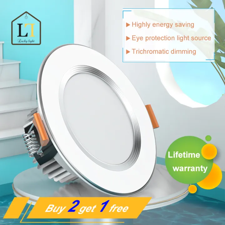 Buy 1 take 2 LED downlight recessed three color temperature 5W 7W ...