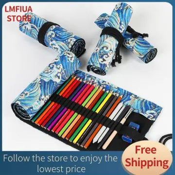 36 Slot Roll Up Pencil Bag Large Capacity Pen Pouch Washable Pen Organizer  Bag