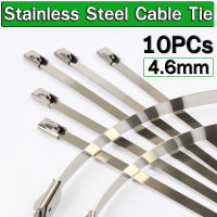 10PCs 4.6x300/200/150mm Stainless Steel Metal Cable Tie Zip Wrap Exhaust Heat Straps Induction Pipe Header Wiring Accessories