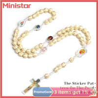 Ministar สร้อยคอจี้พลาสติกที่ตกแต่งด้วยลูกปัดกางเขนคาทอลิกคริสเตียนสำหรับผู้ชายผู้หญิงของขวัญเครื่องประดับสำหรับการสวดมนต์