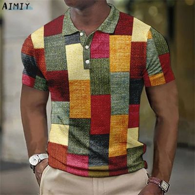 Vintage Men T-Shirt Polo 3d Printed Shirts Golf Wear Short Sleeve Tops Summer Clothing Oversized Tees Quick-Drying Polo Shirt Towels