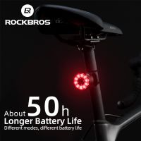 ℗❀ ROCKBROS 5 Modes Bicycle Light Taillight Cycling Rear Light USB Charging Safety Warning Night Mountain MTB Road Bike Tail Light