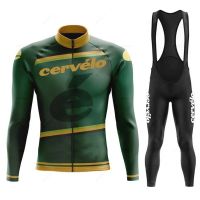 Cervelo Team Spring /Autumn Long Sleeve Cycling Jersey Set Bicycle Clothes MTB Bike Jersey Bib Pants Kit Ropa Ciclismo Culotte