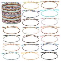 50Pcs Friendship Braided Bracelet Adjustable Colorful Bracelet Colorful Wrist Cord Anklets Jewelry for Women Teen Girls