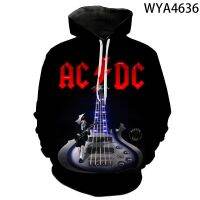 [Qinqin clothing]AC DC แฟชั่นผู้ชายผู้หญิงเด็กเย็นเสื้อ3D พิมพ์สบายๆเด็กสาวเด็ก H Oodies เสื้อแขนยาว Streetwear เสื้อ