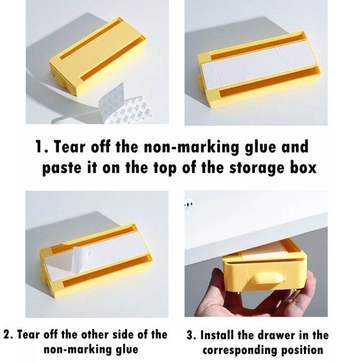 plastic-drawer-hidden-storage-box-organizer-under-desk-drawer-adhesive-storage-case-student-office-stationery