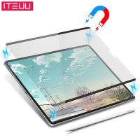 【ขาย】 Apple iPad Pro ปกป้องหน้าจอสำหรับแบบกระดาษ5 6 7 8 9 10 Air 1 2 3 4ขนาดเล็กฟิล์มเพ็ทแบบนิ่มแม่เหล็กดูดซับแบบถอดออกได้