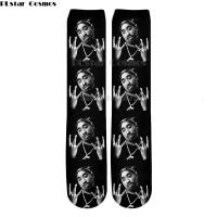 PLstar Cosmos nd clothing 2018 New style Fashion socks Rapper 2pac Tupac 3D Print Mens Womens Casaul Straight socks