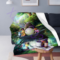 xzx180305  Anime My Neighbor Totoro Ultra-Soft Warm Micro Fleece Print Throw Blanket for Couch Bed Living Room Bedroom 17