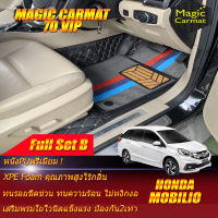 Honda Mobilio 7ที่นั่ง 2014-รุ่นปัจจุบัน Full Set B (ชุดเต็มคันรวมถาดท้ายแบบ B ) พรมรถยนต์ Honda Mobilio 2014 2015 2016 2017 2018 2019 2020 2021-รุ่นปัจจุบัน  พรม6D VIP Magic Carmat