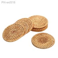 【CC】 4size Round Rattan Coasters Bowl Insulation Placemats Table Padding Cup Mats Decoration Accessories