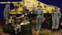 [tuskmodel] 1 35 scale resin model figures kit german big set 5 figures 3090