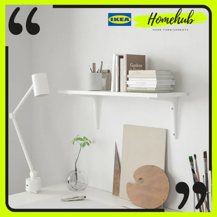 [ HOMEHUB ] IKEA WALL SHELF BURHULT / SIBBHULT WALL SHELF WHITE 59X20CM