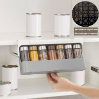 【CW】 Spice Organizer Rack Seasoning Bottle with Word Label Under Desk Drawer Supplies Storage