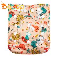 【CC】 Dotoo Print Washable Adjustable Diaper Row Snaps Nappy 3-15KG Baby