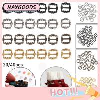 MAXG 20/40pcs 3.5mm/7mm Mini Ultra-small 4 สี หัวเข็มขัดตุ๊กตา DIY ปุ่มเข็มขัดลาย หัวเข็มขัดไตรไกลด์ อุปกรณ์เสริมกระเป๋าตุ๊กตา