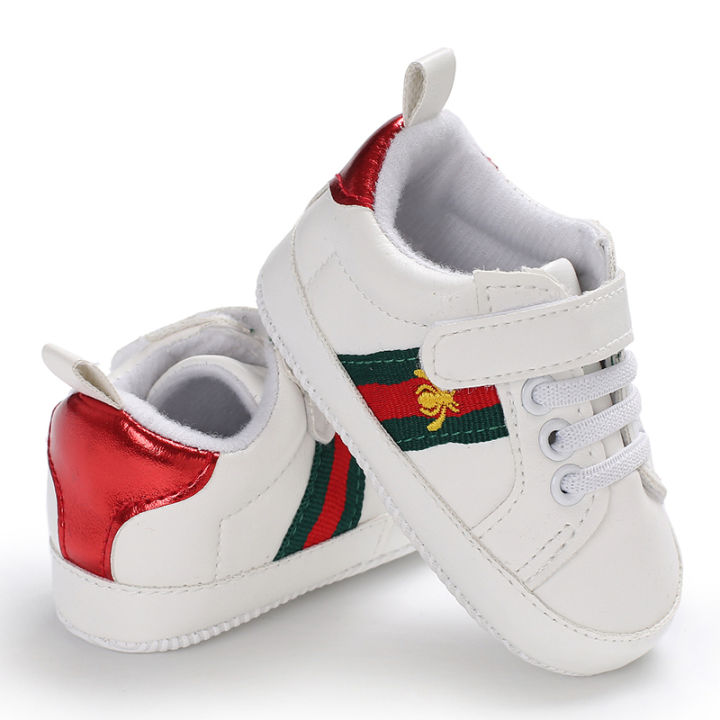 รองเท้าผ้าใบสำหรับรองเท้าเด็กเด็กวัยหัดเดินพื้นนุ่มหนัง0-18เดือนรองเท้าผ้าใบสำหรับเด็กผู้ชายแรกเกิด