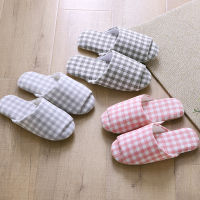 Spring and Autumn Japanese Style Household Cloth Bottom Cotton Slippers Womens Indoor Mute Floor Confinement Slippers Soft Bottom Non-Slip Mens Summer