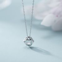 S925 Silver Necklace Fashion Women Cute Crystal Zircon Korean Style Necklaces Rantai Perempuan Christmas Birthday Gift