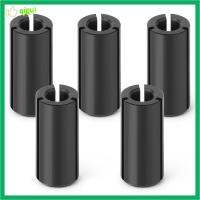 QIGUI 5pcs เหล็กคาร์บอนสตีล 5pcs Black Router Collett ADAPTER อุปกรณ์ทรงกระบอกทรงกระบอก 1/2in ถึง1/4in แขนลดก้านบิต แบบพกพาได้ สีดำสีดำ อะแดปเตอร์กัดไม้ คนงานงานประดิษฐ์