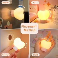 ∋✽№ LED Night Light for Children Mini Table Lamp USB Rechargable 3D Love Heart Modeling lamp Energy saving Decoration Night Light