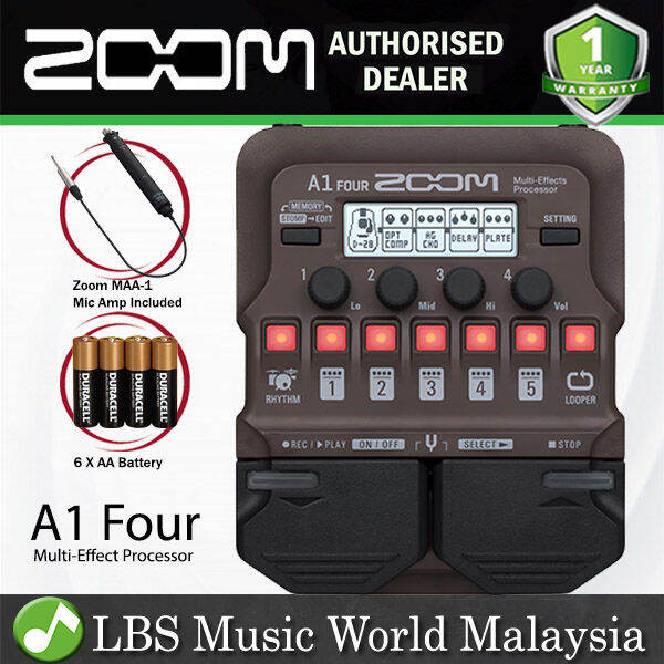 Zoom A1 Four Acoustic Instrument Multi Effect Processor Pedal and