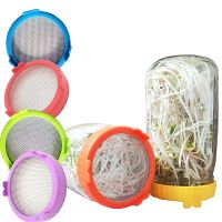 Plastic Sprouting Lid Stainless Steel Screen Mesh Cover Cap 86mm Wide Mouth Mason Mason Sprout Jars Germination Strainer Spro