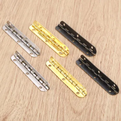 4pcs Hinges + 24 screws Rounded Long 6 Holes Silver/Antique bronze/Gold 65*15mm Retro Decor Chest Wood Jewelry Box 90/180 Degree