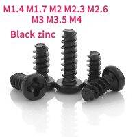 M1.4 M1.7 M2 M2.3 M2.6 M3 M3.5 M4 Black Zinc Round Head Phillips Screw Flat Tail Self-tapping Screws Nails Screws  Fasteners