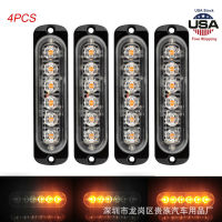 【cw】 New 6 Light Ultra-Thin Warning Light Motorcycle Pickup Strobe Light 12-24v Universal Ultra-Thin Strobe Light 6LED ！