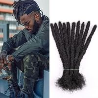 Human Hair Dreadlocks Crochet Hair Afro Kinky Bulk Braids for Men Handmade Soft Faux Locs Braiding Hair Extensions Natural Hair