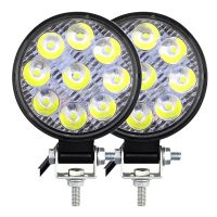 27W 9LED Work Light LED Car Front Fog Light 12V 24V for Truck SUV 4X4 4WD Engineering Headlights Off road LED Round Headlamp