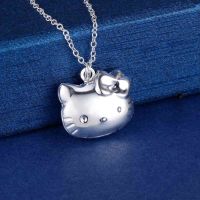 【cc】❈✈  Gifts 925 Sterling lovely cat Pendant Necklace for Fashion romantic girl student Jewelry