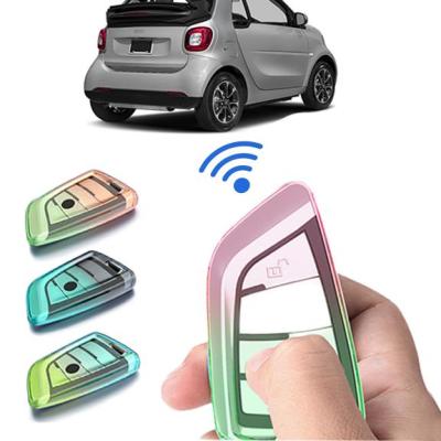 ◇☎● TPU Transparent Gradient Color Car Key Case Key Shell Protector for BMW 3 Series 5 Series Fashion Auto Key Case