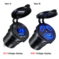 สามพอร์ต12V24V USB Charger Socket Dual PD 45W Type - C และ18W Quick Charge 3.0 USB Charger พร้อมสวิตช์สำหรับรถยนต์รถจักรยานยนต์