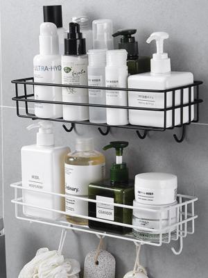 Bathroom Toothpaste Storage Organizer Toothbrush Holder Wall Mounted No Drilling Shower Caddy Bathroom Wall Storage Rack Bathroom Counter Storage