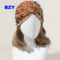 BZY ผู้หญิงแอฟริกันรูปแบบ Top Knot Turban หมวก Headwrap ผ้าพันคออบอุ่นหมวกสุภาพสตรี Chemo หมวก Bandanas อินเดียหมวก Chemo หมวกหัวอุปกรณ์เสริมผม