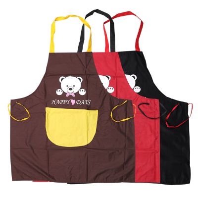Cooking Apron With Pockets for Baking Home Kitchen Chef Restaurant Waiter Apron For Man Woman Cartoon Bear Microfiber Aprons Aprons