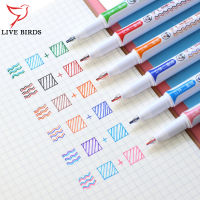 6pcs Three-dimensional Double Line Pen Ink Pigment Liner Art Markers Highlighter Pen Quick Drying Fade Resistant