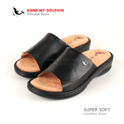 Aone My Dolphin[ลิขสิทธิ์แท้] WD36 - รองเท้าหนังแท้ รองเท้าเพื่อสุขภาพ พื้นนุ่มพิเศษ รองเท้าแตะ การันตีใส่สบายเท้า