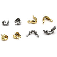 100 ชิ้น/ล็อตสแตนเลสสร้อยคอ Connector Clasp GOLD Ball CHAIN End CRIMPS ลูกปัดสำหรับเครื่องประดับ DIY ทำ Supplie-GEIWH MALL