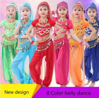 hot【DT】 New Arrival Kids Belly Dancing Clothing Suits Children Costumes Set Color