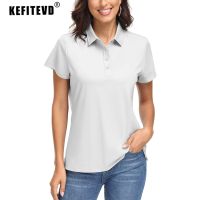 KEFITEVD Women Polo T-shirts Summer UV Protection Short Sleeve T Shirt Quick Dry Moisture Wicking Tennis Golf T Shirt Sportswear