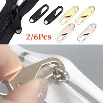 5Pcs 5# Black Instant Zipper Repair Kit Reverse Head Pull Slider